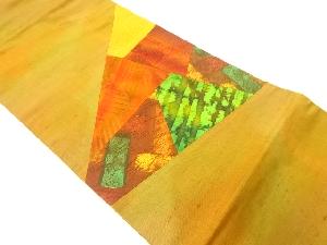 切り嵌め花に青海波模様名古屋帯